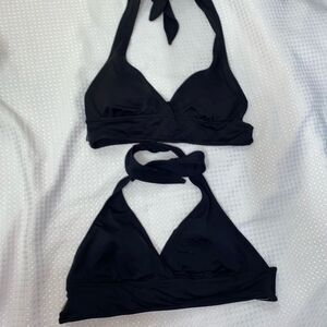 Anne Cole •2• Banded Halter Bikini Tops- size Large LIKE NEW